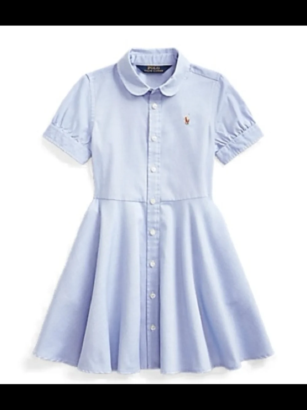 Ralph Lauren Light Blue Button-Front Fit-and-Flare Mini Dress